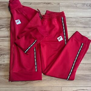 Jump Man by Nike Jordan Red Kids' Jogger Set with Side Stripe Accents